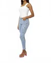 Frank Lyman Embroidered Mid-rise Slim Jeans In Blue In Blue