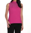 Frank Lyman Mock Knit Sweater Top In Fuchsia In Pink