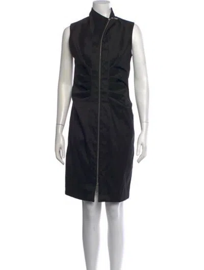Pre-owned Frank Lyman Mock Neck Knee-length Dress In Black