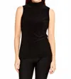 Frank Lyman Mock Neck Sleeveless Top In Black In Gold