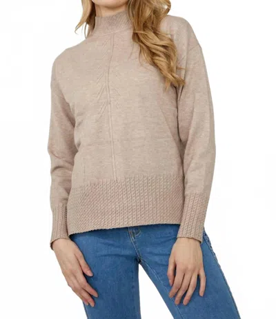 Frank Lyman Mockneck Knit Sweater In Taupe In Brown