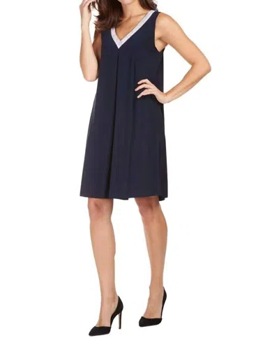 Frank Lyman Nova Mini Dress In Navy And Crystal In Blue