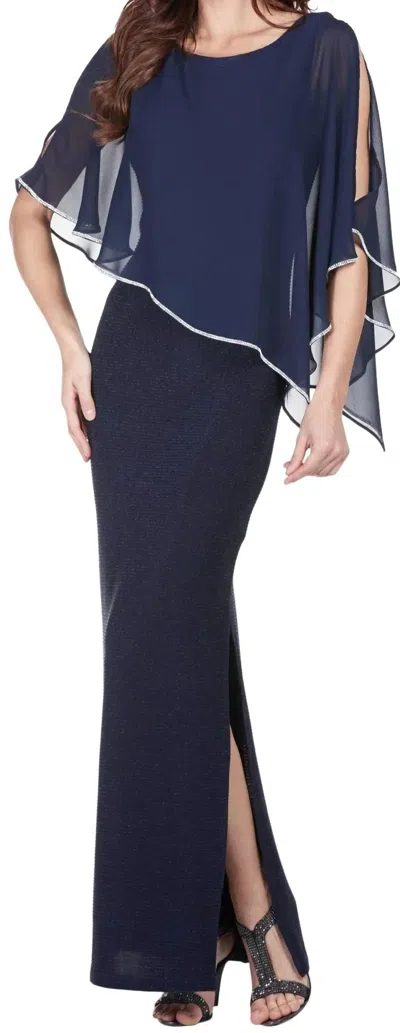 Frank Lyman Novalie Maxi Dress In Midnight Blue