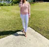 Frank Lyman Off The Shoulder Blouse In Dusty Rose In Multi