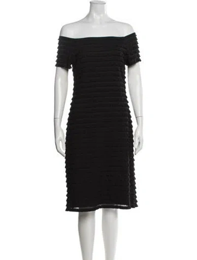 Pre-owned Frank Lyman Off-the-shoulder Knee-length Dress In Black