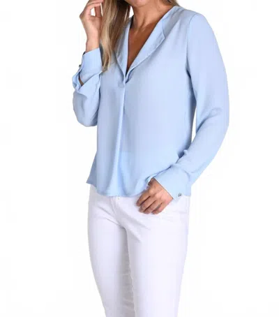 Frank Lyman Oversized Shawl Collar Blouse In Powder Blue