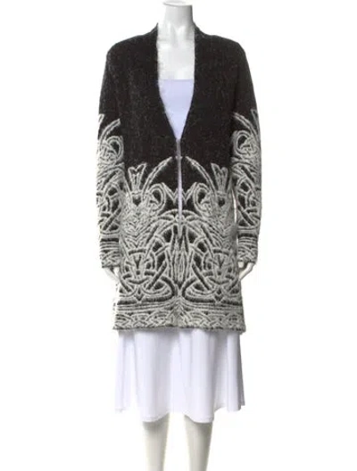 Pre-owned Frank Lyman Patterned Open Front Sweater In Multi