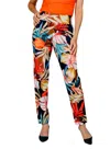 Frank Lyman Printed Knit Pants In Orange/navy In Multi