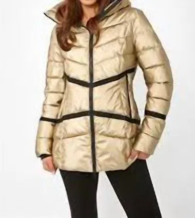 Frank Lyman Puffer Jacket In Gold