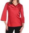 Frank Lyman Red Sateen Blouse In Red