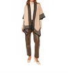 Frank Lyman Relaxed Fit Sleeveless Poncho In Beige/black In Neutral