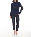Frank Lyman Reversible Denim Jean In Blue/black In Blue