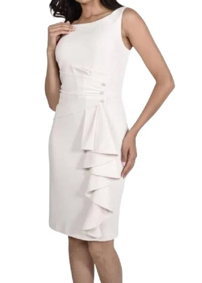 Frank Lyman Ruffle Dress In Ivory In White