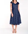 Frank Lyman Sequin Navy Cocktail Dress In Blue