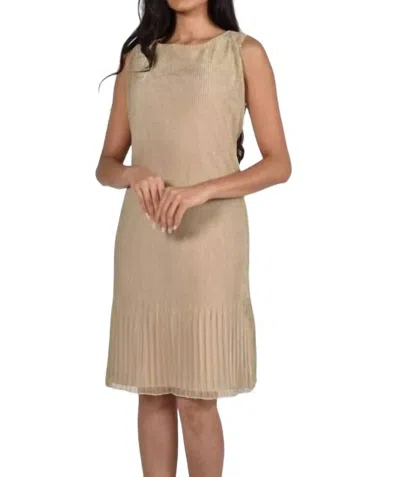 FRANK LYMAN SHIMMER COCKTAIL DRESS IN GOLD