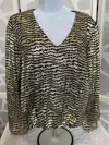 Frank Lyman Shimmer Top In Black And Gold In Multi