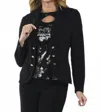 Frank Lyman Short Knit Jacket In Black In Black