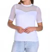 Frank Lyman Short Sleeve Knit Top In White In White