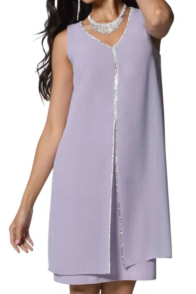 Frank Lyman Silky Knit Cocktail Dress In Iris In Pink