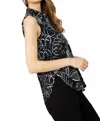 Frank Lyman Sleeveless Floral Summer Top In Black & White In Black