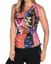 Frank Lyman Sleeveless Graffiti Print Top In Black/multi In Multi