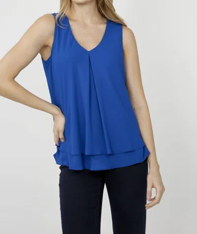 Frank Lyman Sleeveless V-neck Pullover Top In Blue