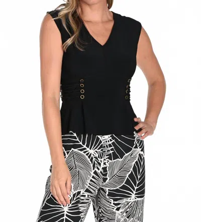 Frank Lyman Sleeveless V-neck Top In Black