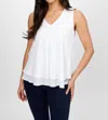 Frank Lyman Sleeveless V-neck Top In Off White In White