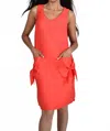 Frank Lyman Sleeveless Woven Dress In Coral In Pink