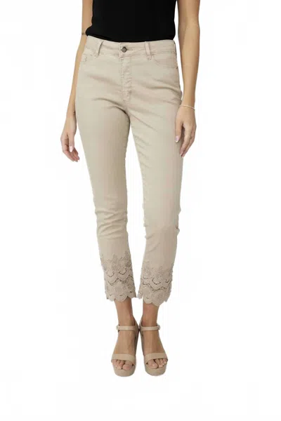 Frank Lyman Slim Ankle-length Jeans In Tan In Neutral