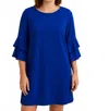 Frank Lyman Solid Woven Dress In Blue In Blue
