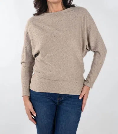 Frank Lyman Sparkling Knit Sweater In Oatmeal In Brown