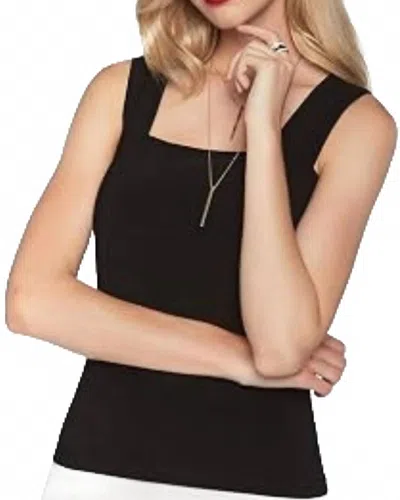 Frank Lyman Square Neck Knit Tank In Black In Brown
