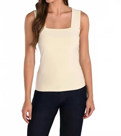 Frank Lyman Square Neck Knit Tank In Off White