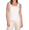 Frank Lyman Square Neck Knit Tank In Porcelain White | ModeSens
