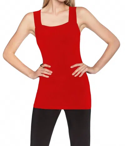 Frank Lyman Square Neck Knit Tank In Tomato In Red