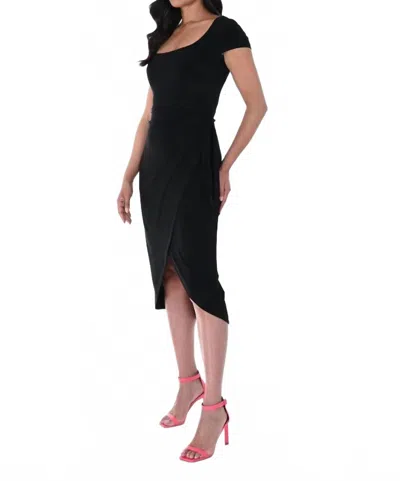 Frank Lyman Squareneck Wrap Dress In Black