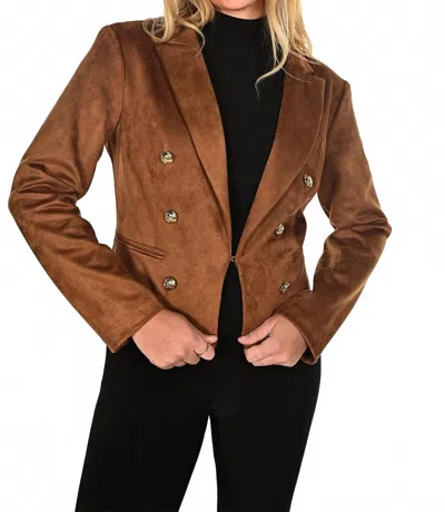 Frank Lyman Stretch Fabric Knit Jacket In Cognac In Brown