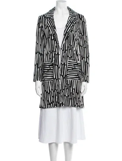 Pre-owned Frank Lyman Striped Coat In Black