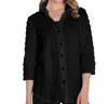 Frank Lyman Textured Button-down Blouse In Black In Black