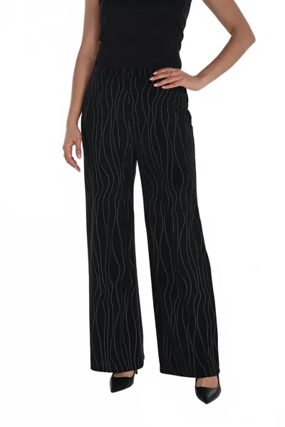 Frank Lyman Textured Studded Pants In Black