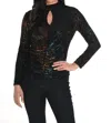 Frank Lyman Top In Black/teal In Multi