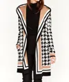Frank Lyman Tri-tone Houndstooth Jacket In Black/taupe In Multi