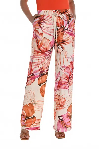 Frank Lyman Tropical Pant In Pink/orange In Multi