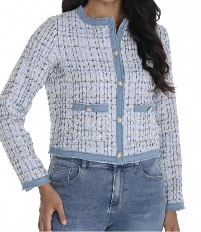 Frank Lyman Tweed Jacket In Blue Tweed