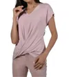 Frank Lyman V-neck Cap Sleeve Top In Blush