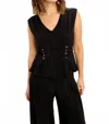 Frank Lyman Sleeveless V-neck Top In Black In Black