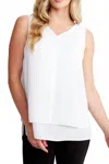 Frank Lyman V-neck Sleeveless Top In White In White