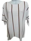 Frank Lyman Vertical Stripes Top In White In White