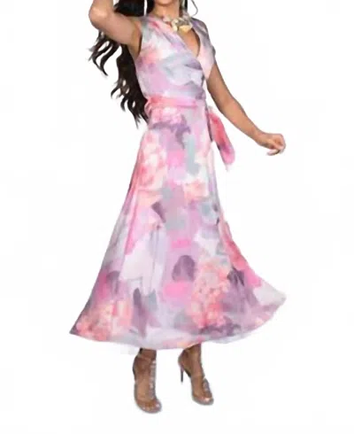 Frank Lyman Watercolor Woven Dress In Pink/lilac In Multi